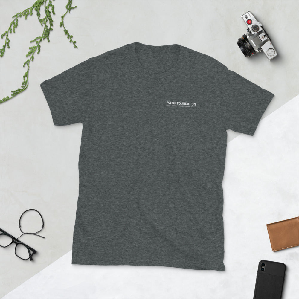 fStop's Short-Sleeve Unisex T-Shirt with logo in front and "I Speak for the Panther" on back.