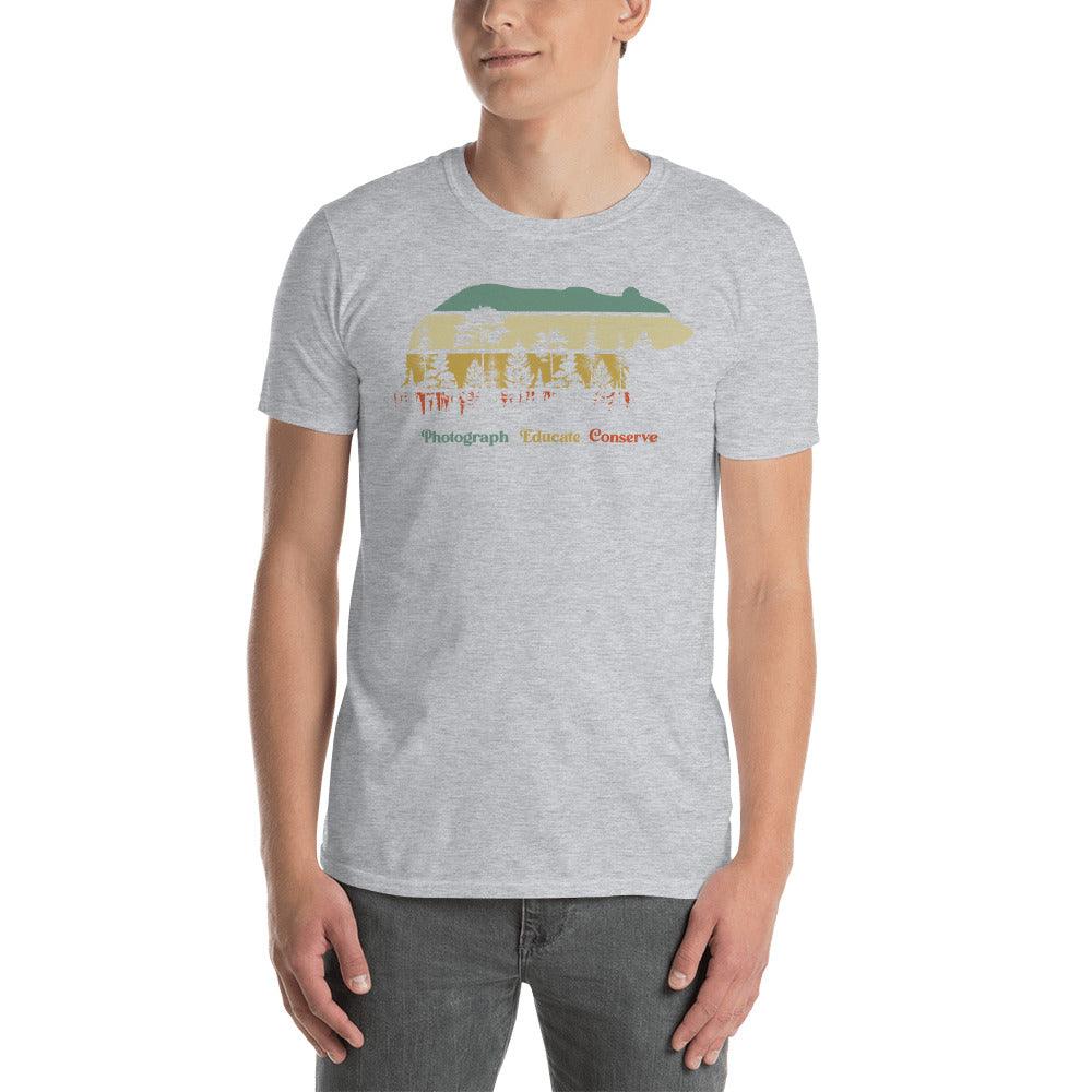 "PHOTOGRAPH, EDUCATE, CONSERVE" Bear Short-Sleeve Unisex T-Shirt