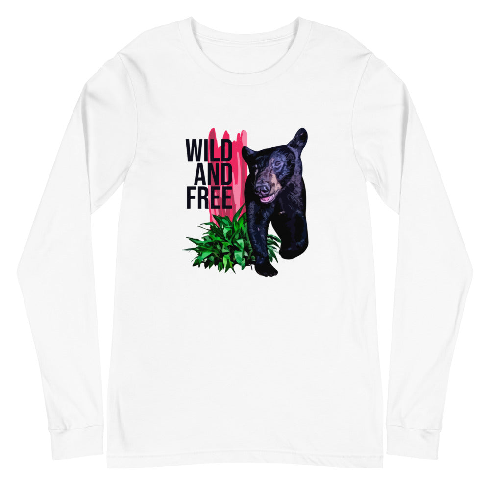 "WILD AND FREE" Bear - Unisex Long Sleeve Tee
