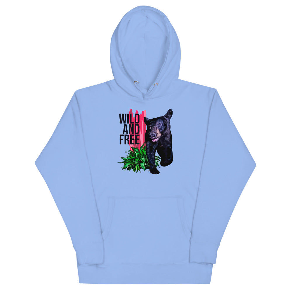 "WILD AND FREE" Bear Unisex Hoodie