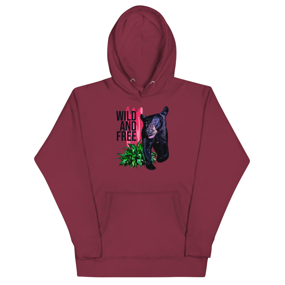 "WILD AND FREE" Bear Unisex Hoodie