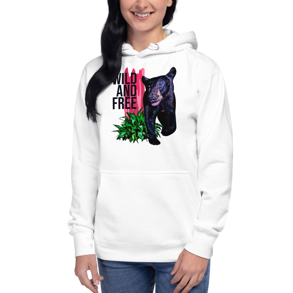 "WILD AND FREE" Bear Unisex Hoodie