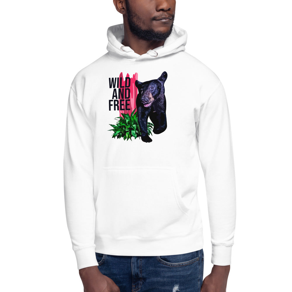 "WILD AND FREE" Bear Unisex Hoodie
