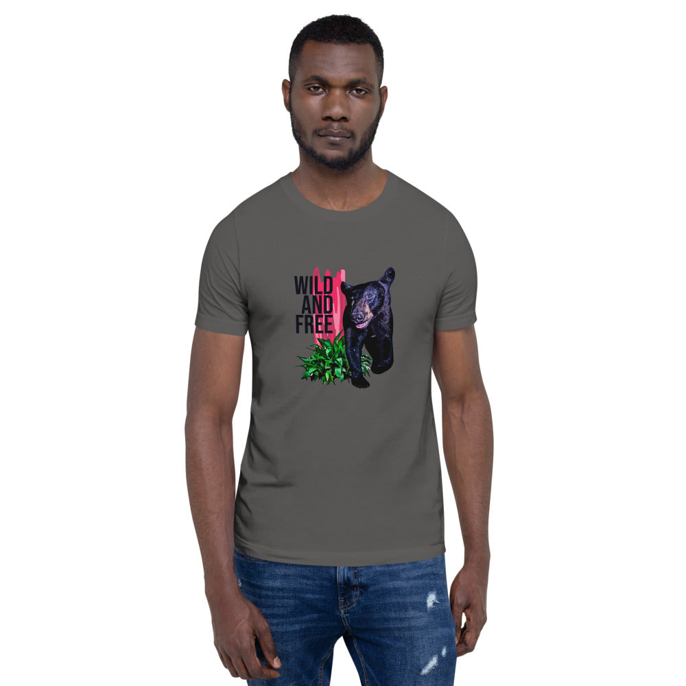 "WILD AND FREE" Bear Short-Sleeve Unisex T-Shirt