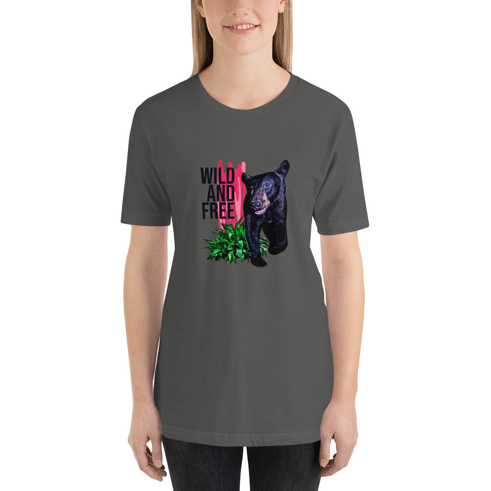 "WILD AND FREE" Bear Short-Sleeve Unisex T-Shirt