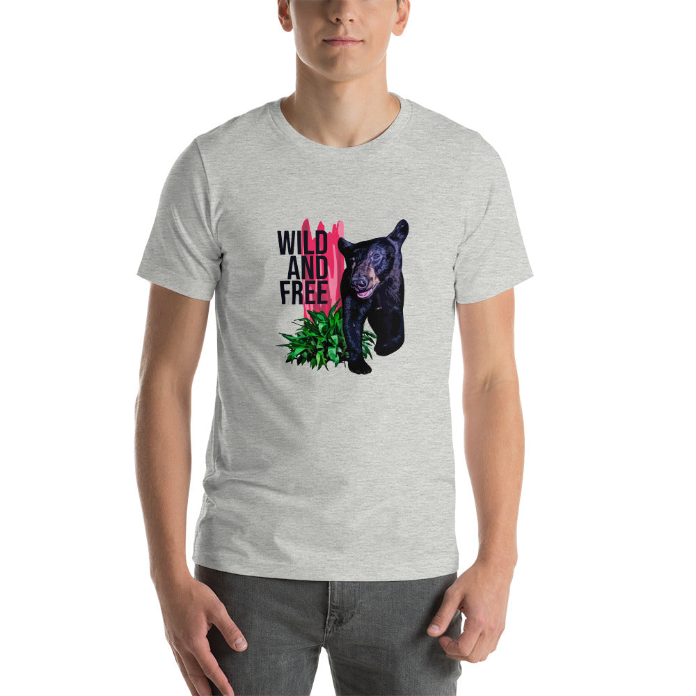 "WILD AND FREE" Bear Short-Sleeve Unisex T-Shirt