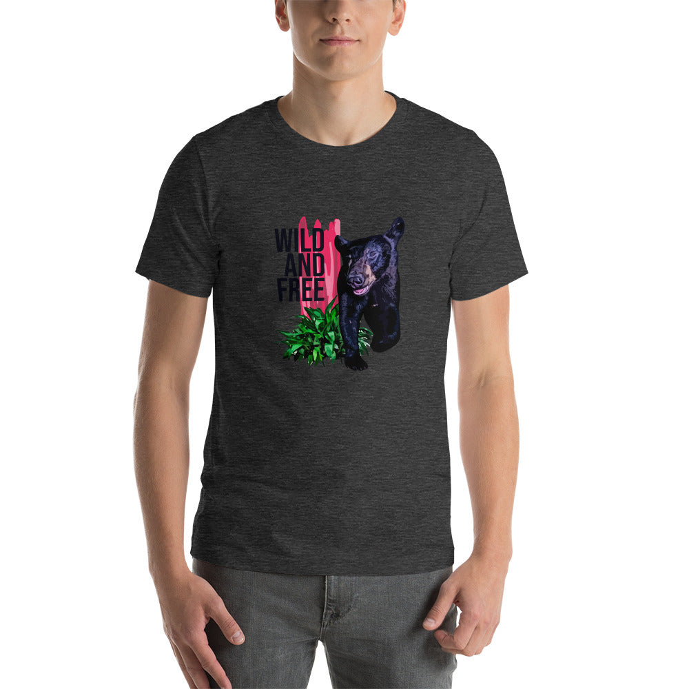 "WILD AND FREE" Bear Short-Sleeve Unisex T-Shirt