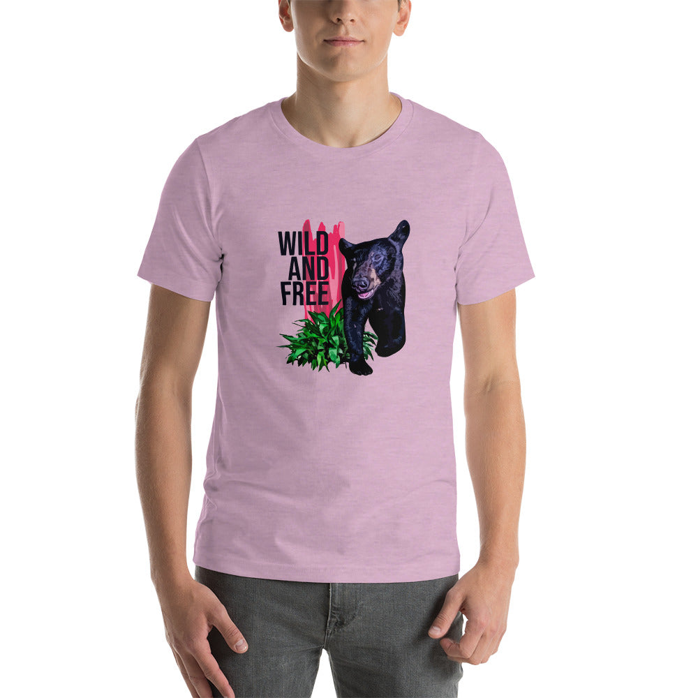 "WILD AND FREE" Bear Short-Sleeve Unisex T-Shirt