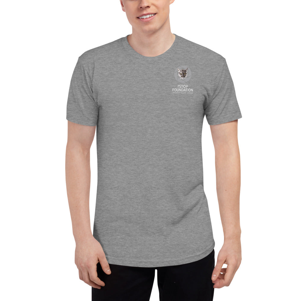 Unisex Tri-Blend Track Shirt with fStop Logo on the front and "I Speak for the Panthers" design on back.