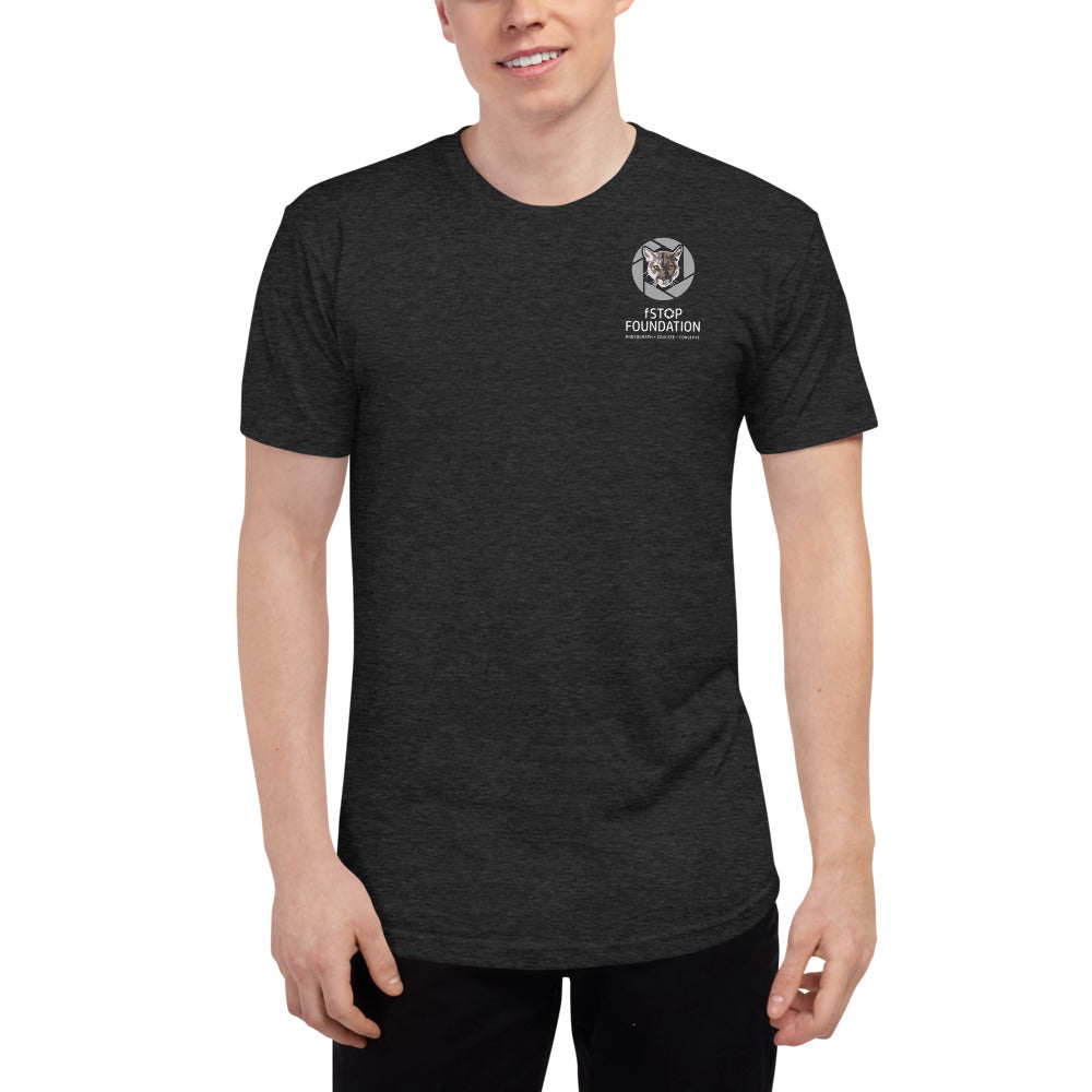 Unisex Tri-Blend Track Shirt with fStop Logo on the front and "I Speak for the Panthers" design on back.