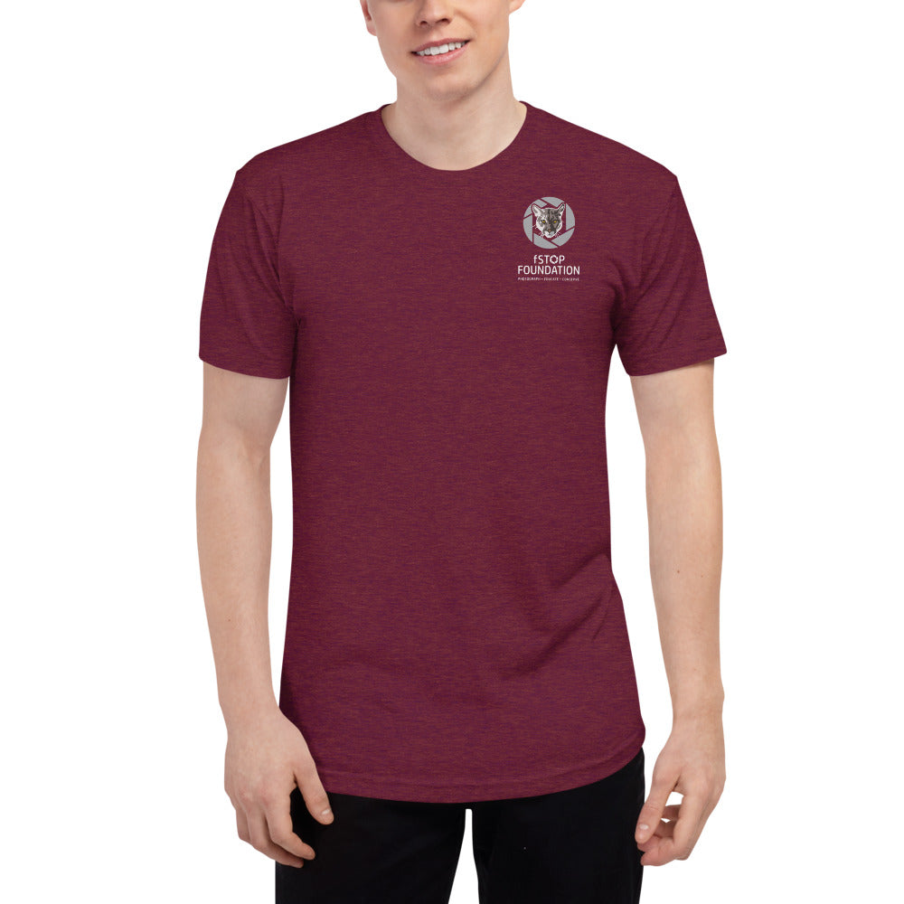 Unisex Tri-Blend Track Shirt with fStop Logo on the front and "I Speak for the Panthers" design on back.