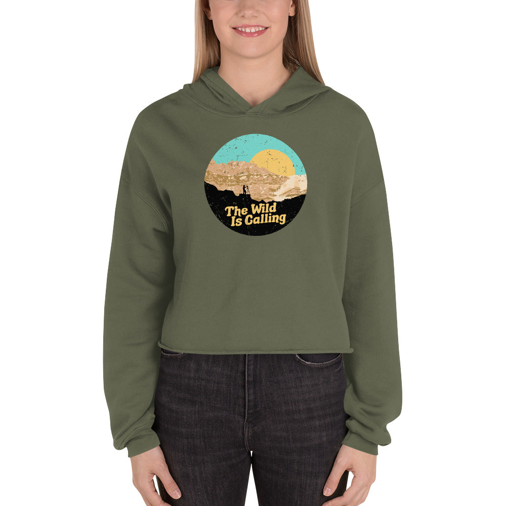 "THE WILD IS CALLING" Photographer Crop Hoodie