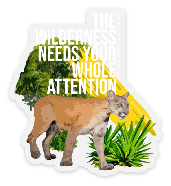 The Wilderness Needs Your Whole Attention Clear Sticker