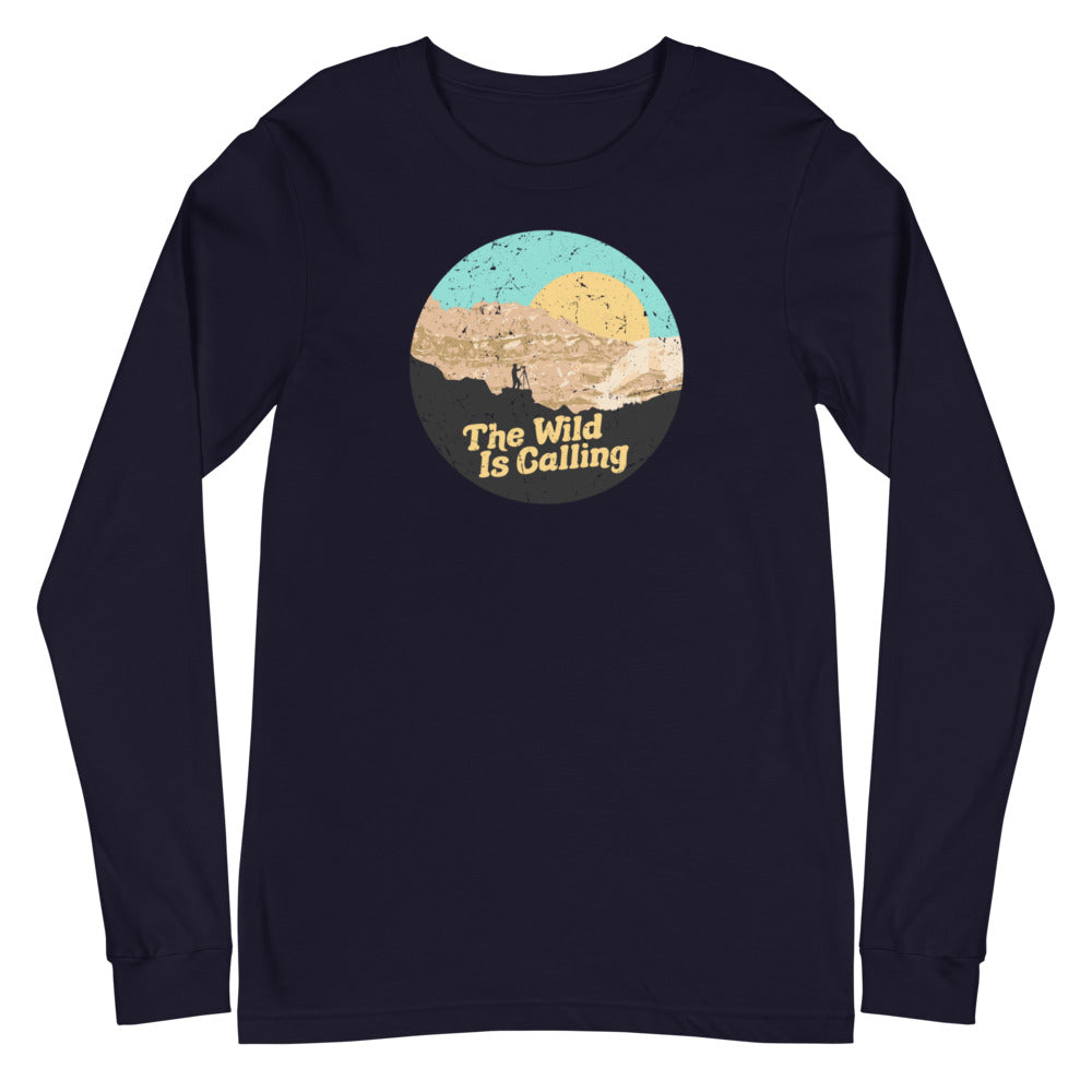 "THE WILD IS CALLING" Photographer Unisex Long Sleeve Tee