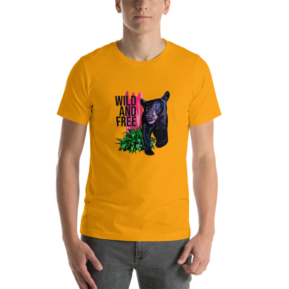 "WILD AND FREE" Bear Short-Sleeve Unisex T-Shirt