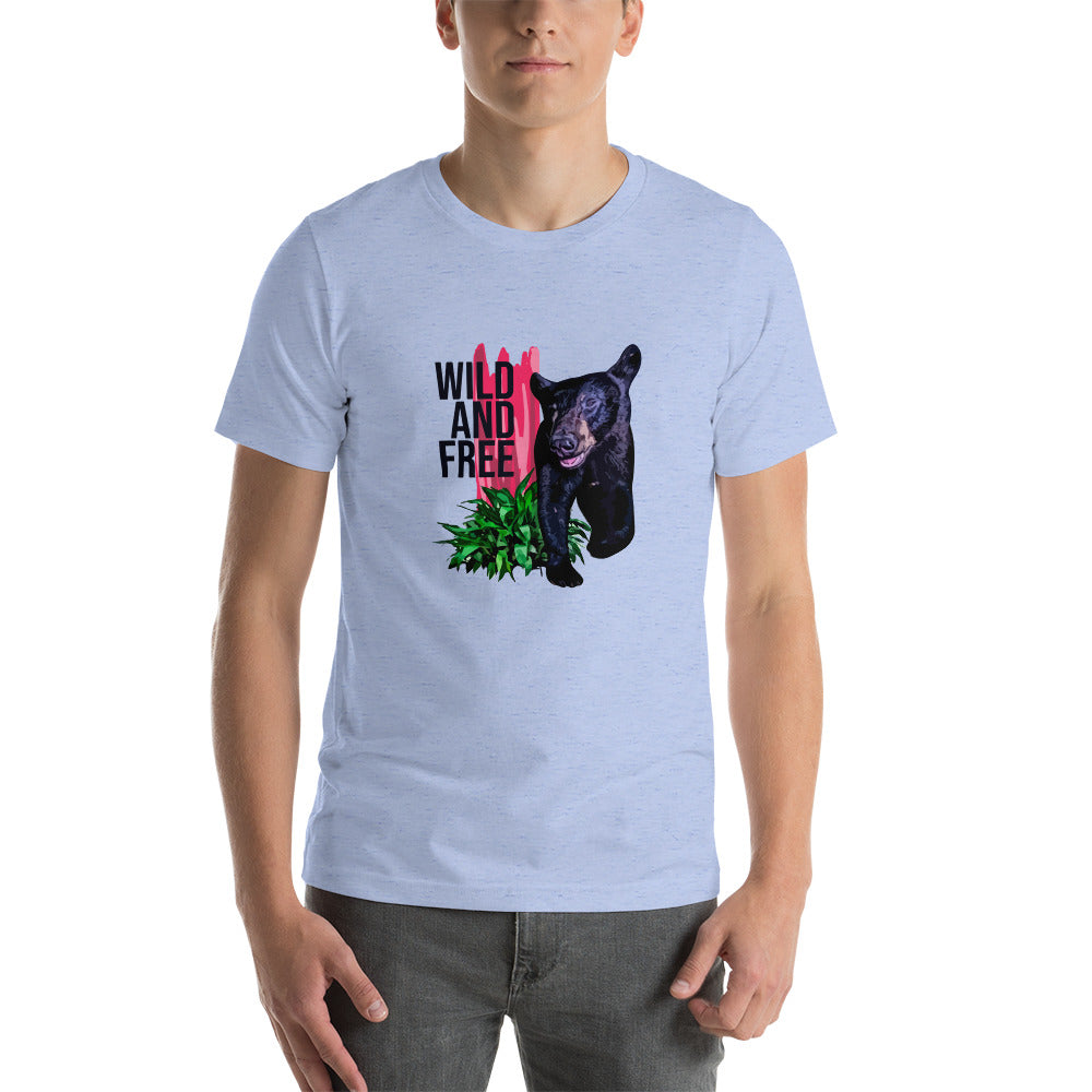 "WILD AND FREE" Bear Short-Sleeve Unisex T-Shirt