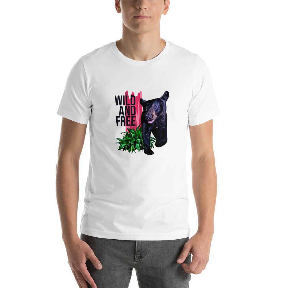 "WILD AND FREE" Bear Short-Sleeve Unisex T-Shirt