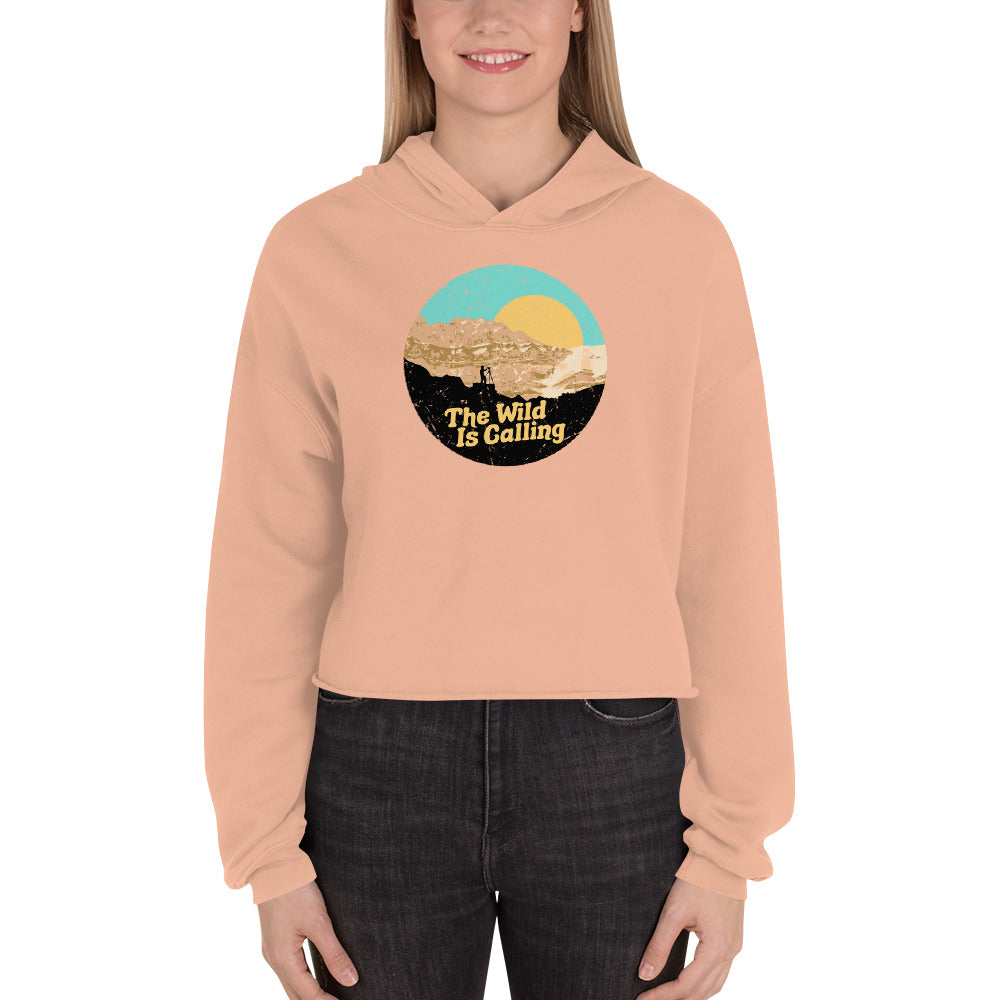 "THE WILD IS CALLING" Photographer Crop Hoodie