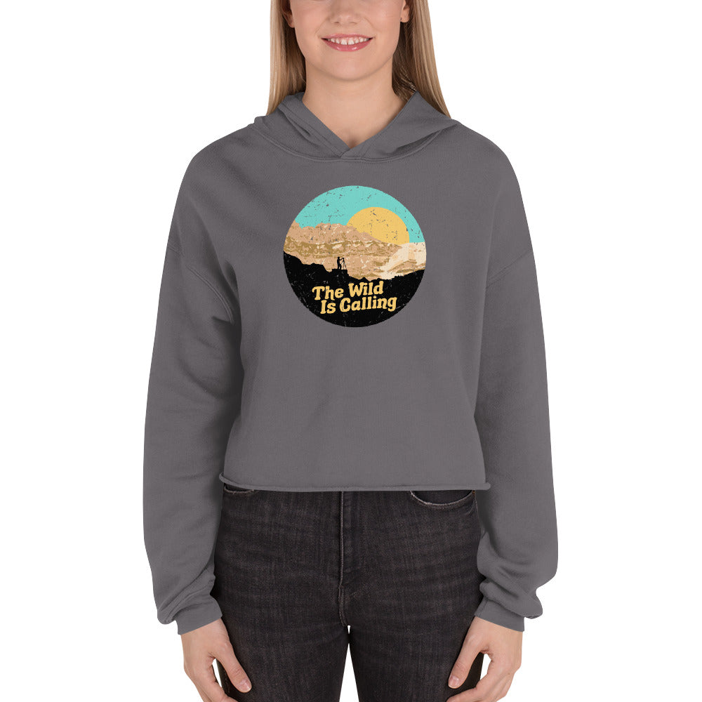 "THE WILD IS CALLING" Photographer Crop Hoodie